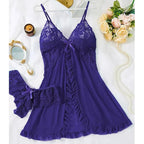 Conjunto de bragas triangulares de talla grande de 2 piezas, vestido de noche para mujer, lencería Sensual femenina, camisón curvo, ropa interior transparente, calzoncillos - VibraStore