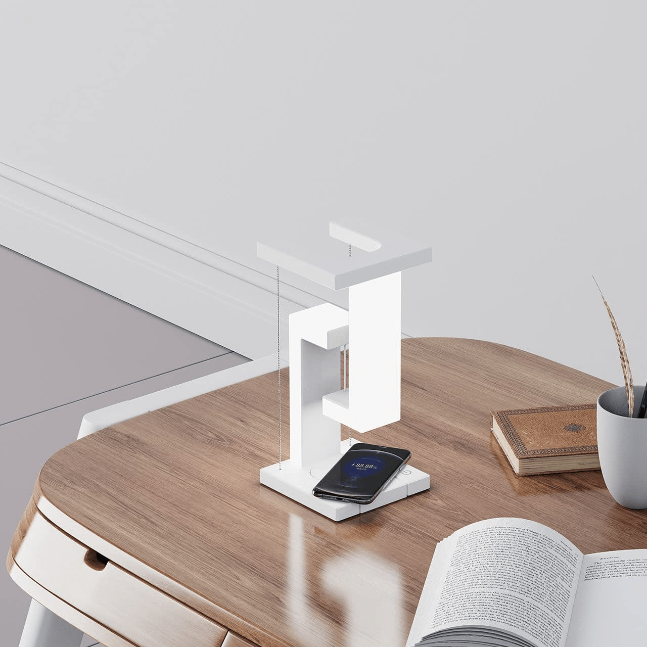 Creative Smartphone Wireless Charging Suspension Table Lamp Balance Lamp Floating For Home Bedroom - VibraStore