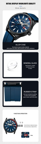 Curren 8421 Brand New Sport Silicone Quartz Men’s Watch Waterproof Wrist Watches Date Business Watches for Men Relogio Masculino - VibraStore