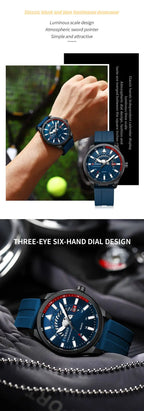 Curren 8421 Brand New Sport Silicone Quartz Men’s Watch Waterproof Wrist Watches Date Business Watches for Men Relogio Masculino - VibraStore