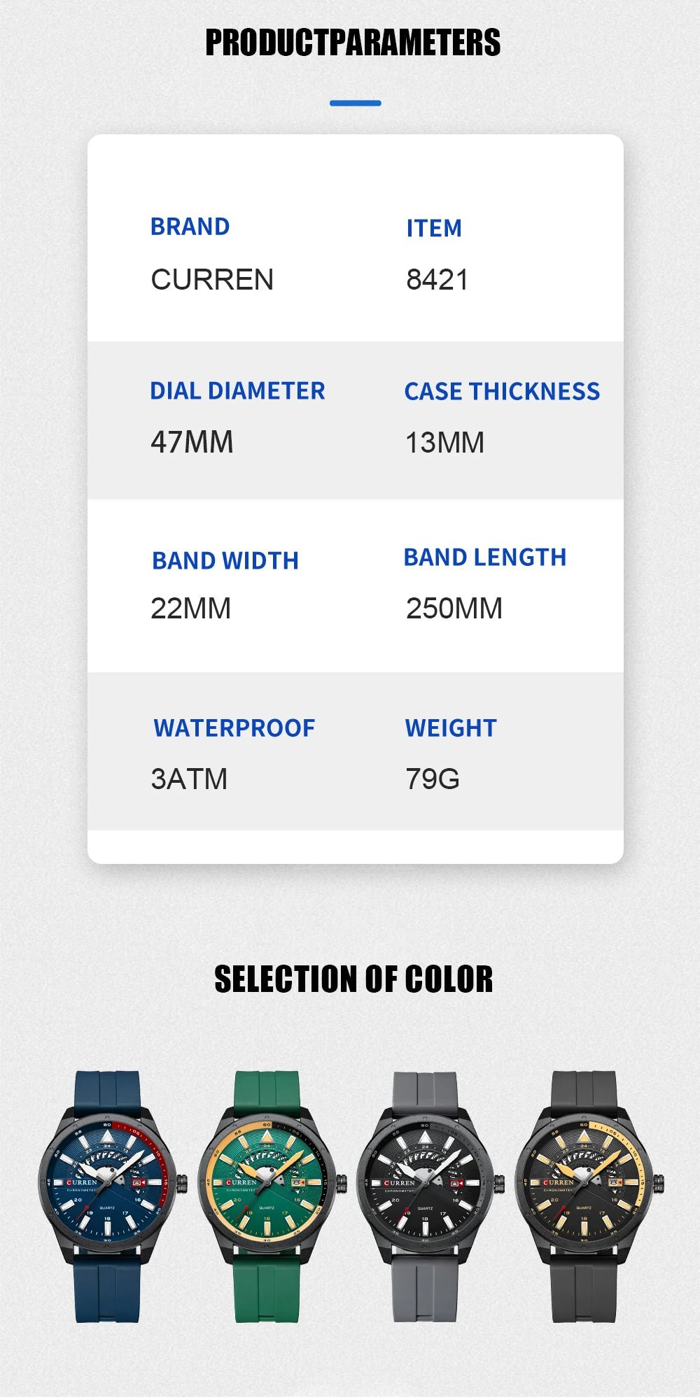 Curren 8421 Brand New Sport Silicone Quartz Men’s Watch Waterproof Wrist Watches Date Business Watches for Men Relogio Masculino - VibraStore