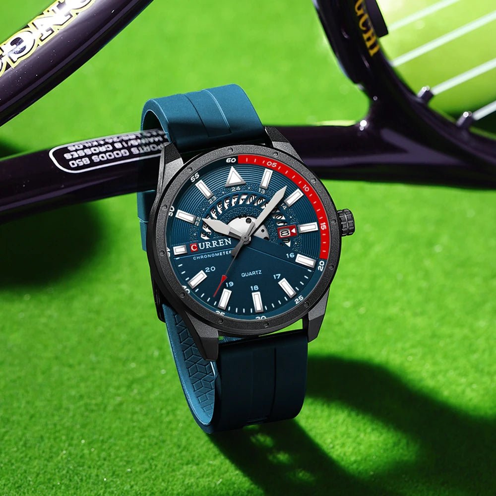Curren 8421 Brand New Sport Silicone Quartz Men’s Watch Waterproof Wrist Watches Date Business Watches for Men Relogio Masculino - VibraStore