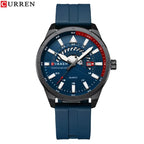 Curren 8421 Brand New Sport Silicone Quartz Men’s Watch Waterproof Wrist Watches Date Business Watches for Men Relogio Masculino - VibraStore