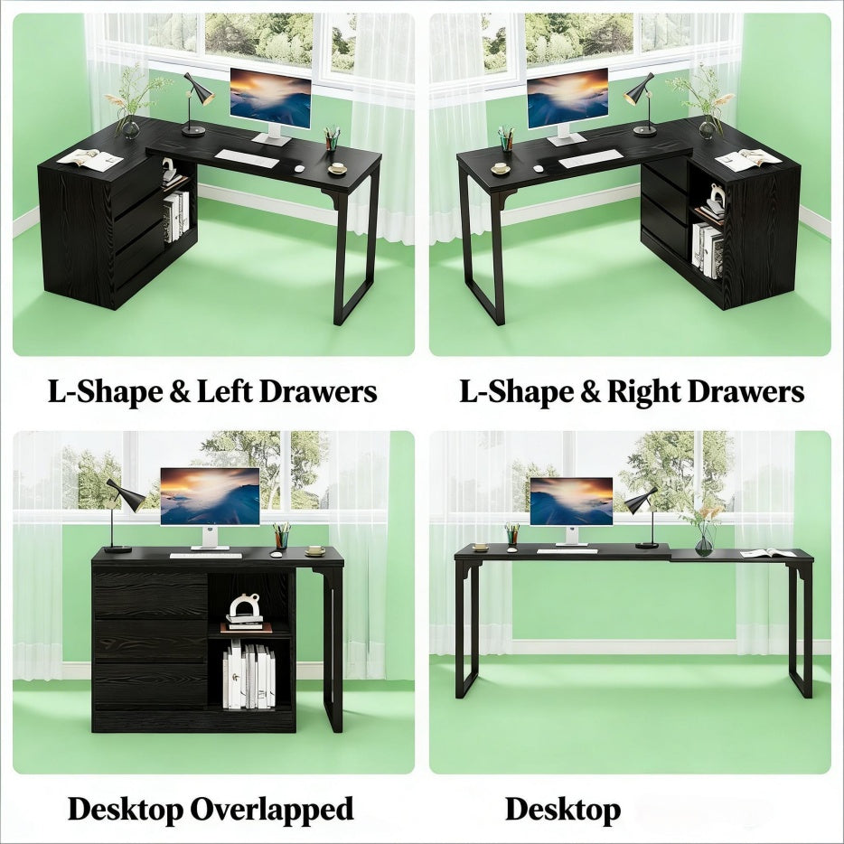 Reversible Corner Office Desk,L-Shaped Computer Desk,Executive Desk
