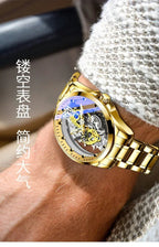 Double Sided Transparent Hollow Quartz Watch Men's Watch Men's Watch Waterproof Night Light Stainless Steel Watch - VibraStore