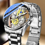 Double Sided Transparent Hollow Quartz Watch Men's Watch Men's Watch Waterproof Night Light Stainless Steel Watch - VibraStore
