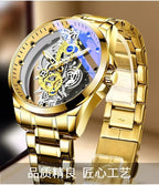 Double Sided Transparent Hollow Quartz Watch Men's Watch Men's Watch Waterproof Night Light Stainless Steel Watch - VibraStore