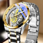 Double Sided Transparent Hollow Quartz Watch Men's Watch Men's Watch Waterproof Night Light Stainless Steel Watch - VibraStore