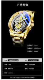 Double Sided Transparent Hollow Quartz Watch Men's Watch Men's Watch Waterproof Night Light Stainless Steel Watch - VibraStore