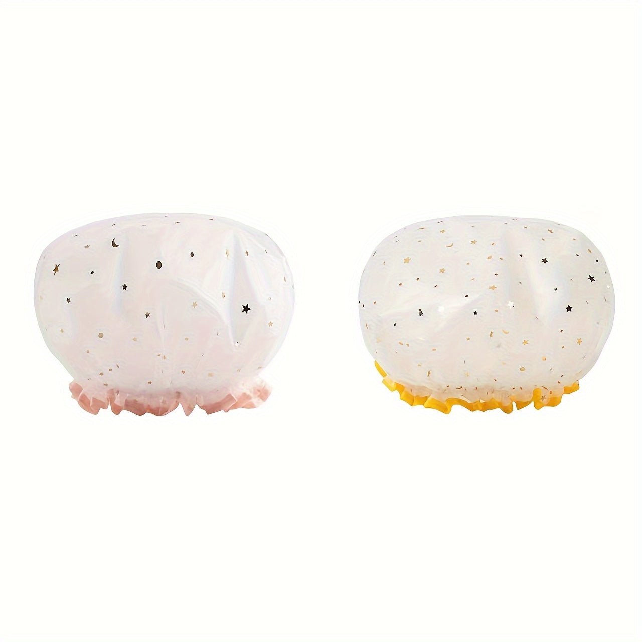 Double Star Shower Cap, Suitable for Long, Short And Curly Hair, Reusable, Ideal for Women, Bathroom Accessories - VibraStore