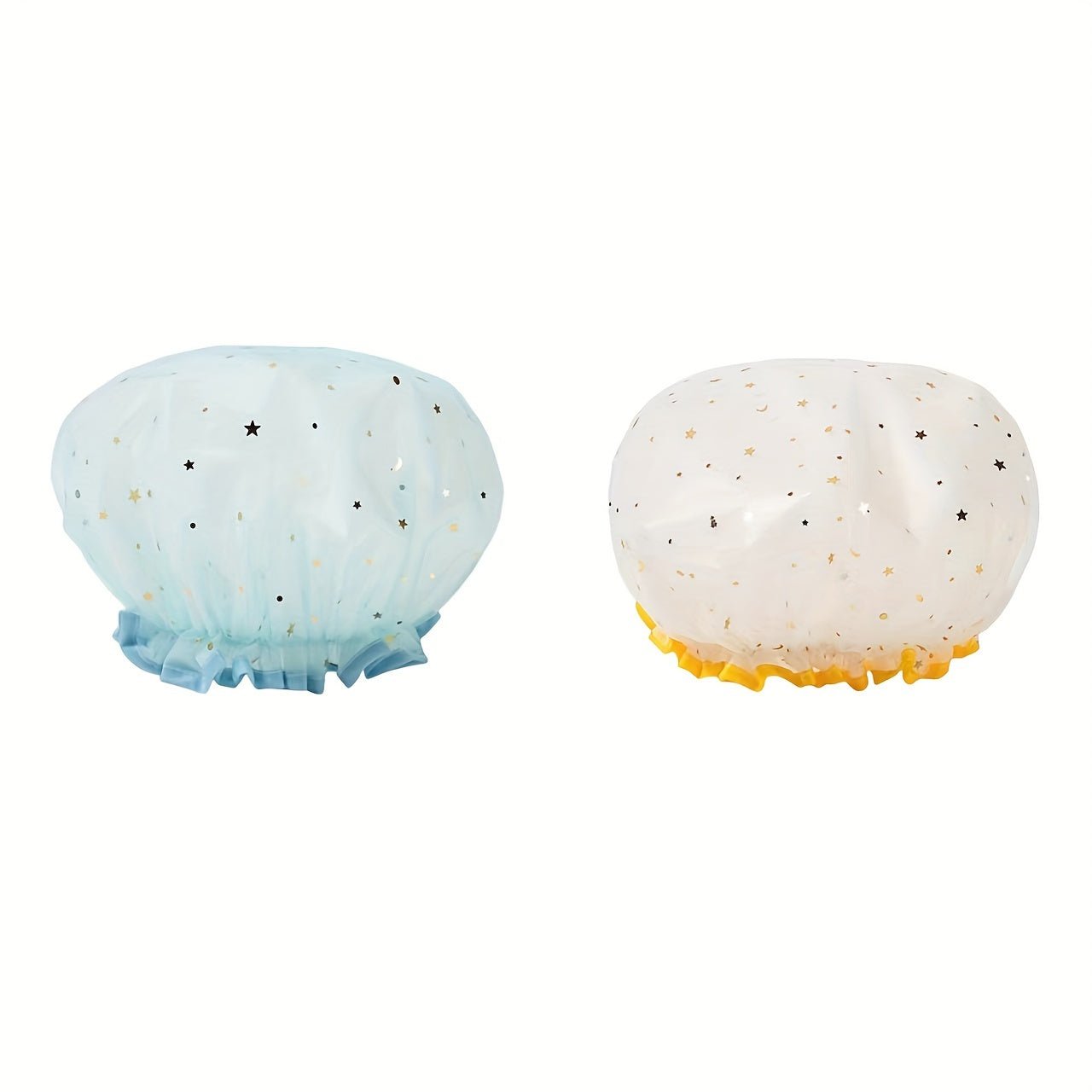 Double Star Shower Cap, Suitable for Long, Short And Curly Hair, Reusable, Ideal for Women, Bathroom Accessories - VibraStore