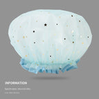 Double Star Shower Cap, Suitable for Long, Short And Curly Hair, Reusable, Ideal for Women, Bathroom Accessories - VibraStore