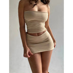 Dulzura - Tops de tubo para mujer, minifaldas para fiesta y Club, conjuntos de dos piezas a juego, trajes de vacaciones, artículos al por mayor para negocios, primavera 2025 - VibraStore