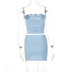 Dulzura - Tops de tubo para mujer, minifaldas para fiesta y Club, conjuntos de dos piezas a juego, trajes de vacaciones, artículos al por mayor para negocios, primavera 2025 - VibraStore