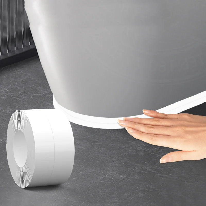 Easy - Apply Waterproof PVC Sealing Tape - Transparent, Anti - Mildew Caulk Strip for Kitchen & Bathroom Sinks, Toilets, and Bathtub - VibraStore