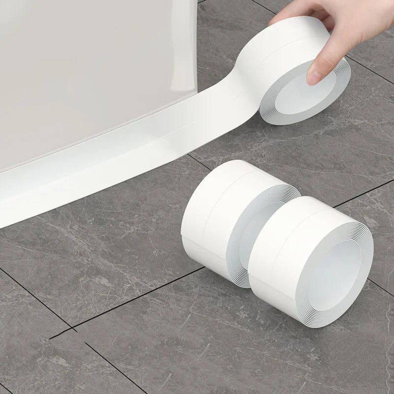 Easy - Apply Waterproof PVC Sealing Tape - Transparent, Anti - Mildew Caulk Strip for Kitchen & Bathroom Sinks, Toilets, and Bathtub - VibraStore