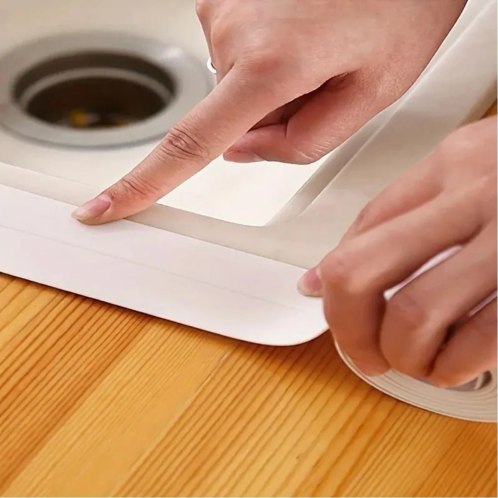 Easy - Apply Waterproof PVC Sealing Tape - Transparent, Anti - Mildew Caulk Strip for Kitchen & Bathroom Sinks, Toilets, and Bathtub - VibraStore