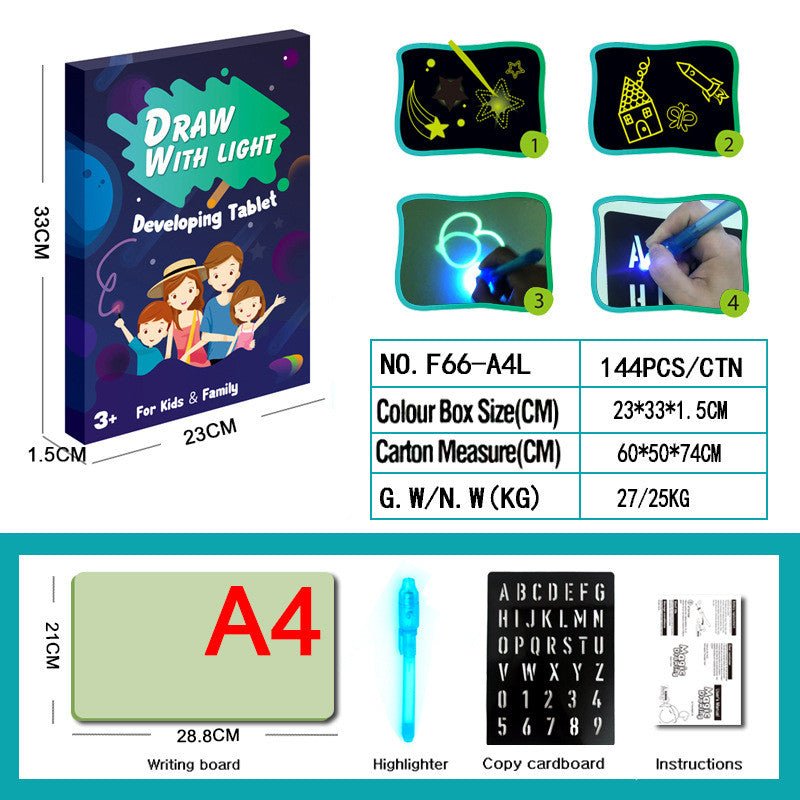 Educational Toy Drawing Pad 3D Magic 8 Light Effects Puzzle Board Sketchpad - VibraStore