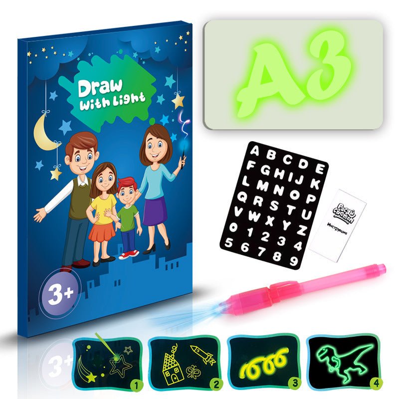 Educational Toy Drawing Pad 3D Magic 8 Light Effects Puzzle Board Sketchpad - VibraStore