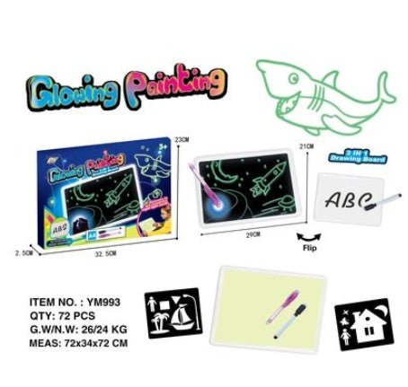 Educational Toy Drawing Pad 3D Magic 8 Light Effects Puzzle Board Sketchpad - VibraStore