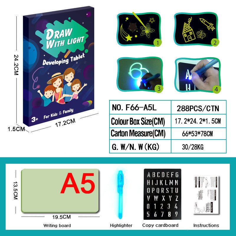 Educational Toy Drawing Pad 3D Magic 8 Light Effects Puzzle Board Sketchpad - VibraStore