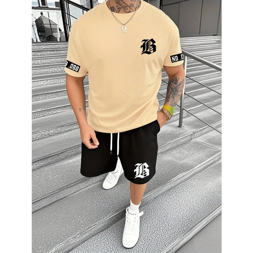 El popular traje de hombre de calle al aire libre informal y simple con estampado 3D para el verano de 2025 - VibraStore