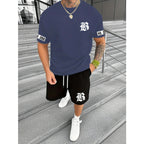 El popular traje de hombre de calle al aire libre informal y simple con estampado 3D para el verano de 2025 - VibraStore