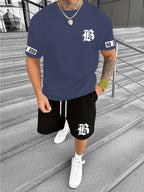 El popular traje de hombre de calle al aire libre informal y simple con estampado 3D para el verano de 2025 - VibraStore