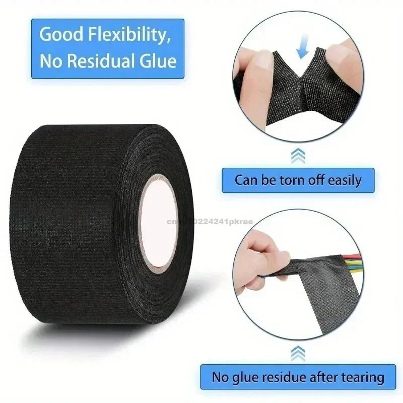 Electrical Insulating Tape Fabric Adhesive Tape Automotive Cloth Tape Sound Absorbing Tapes Heat Waterproof Resistance - VibraStore