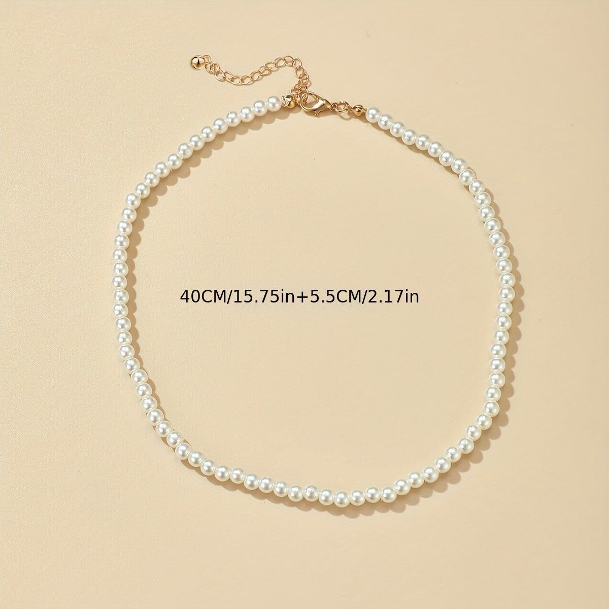 Elegant Single - Strand Faux Pearl Choker Necklace for Women - Bohemian Style, Perfect for Parties, Gatherings, and Gifts, Versatile Accessory|Clavicle Chain|Imitation Pearls - VibraStore