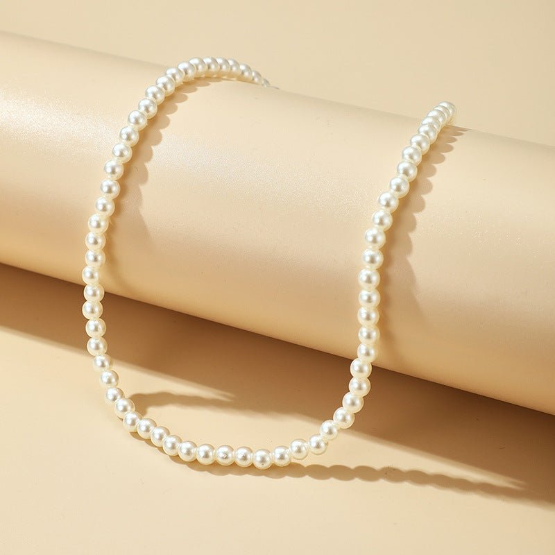 Elegant Single - Strand Faux Pearl Choker Necklace for Women - Bohemian Style, Perfect for Parties, Gatherings, and Gifts, Versatile Accessory|Clavicle Chain|Imitation Pearls - VibraStore