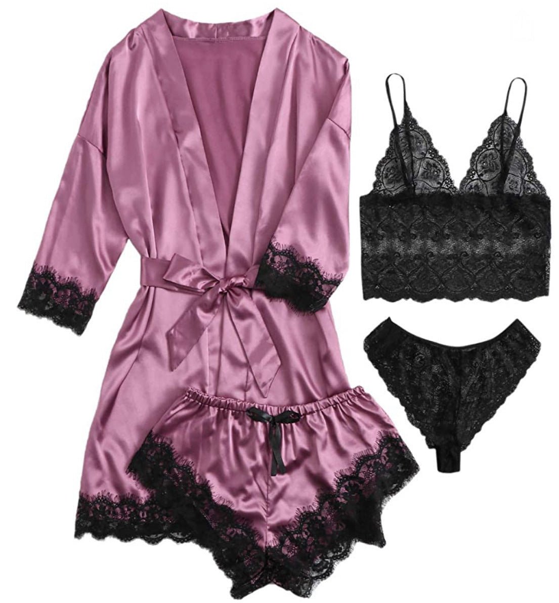 European And American Ladies Pajamas Four - piece Set - VibraStore
