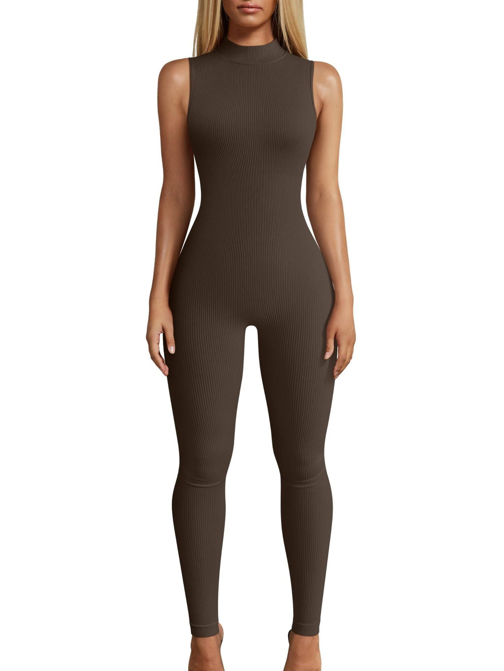 European And American Style Women Yoga Slim Rib Sleeveless Sports Jumpsuit - VibraStore