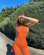 European And American Style Women Yoga Slim Rib Sleeveless Sports Jumpsuit - VibraStore