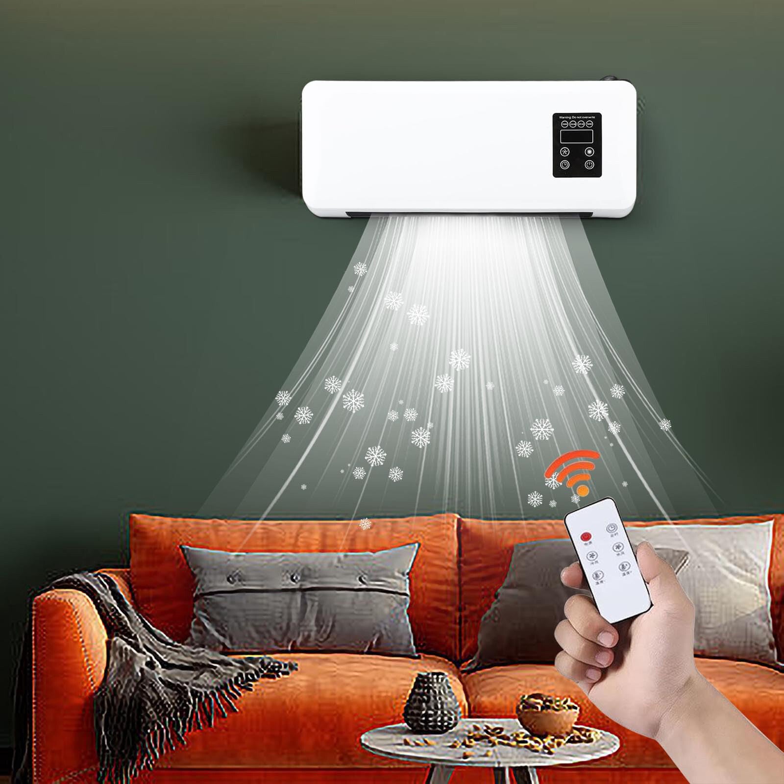 Electric Wall Heater Air Conditioner Wall Mounted Space Heater Fast Heating