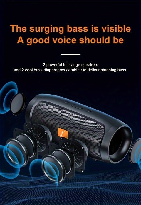 F524 Wireless Speaker Dual Channel Subwoofer Loud Surround Home Convenient Car Black - VibraStore