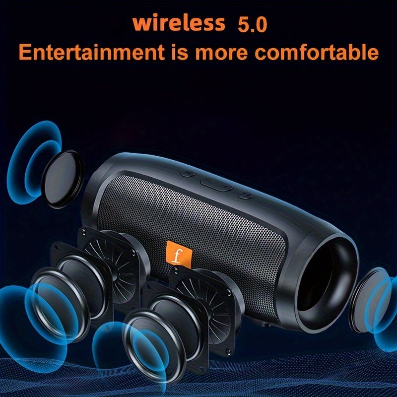 F524 Wireless Speaker Dual Channel Subwoofer Loud Surround Home Convenient Car Black - VibraStore