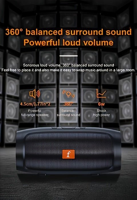 F524 Wireless Speaker Dual Channel Subwoofer Loud Surround Home Convenient Car Black - VibraStore