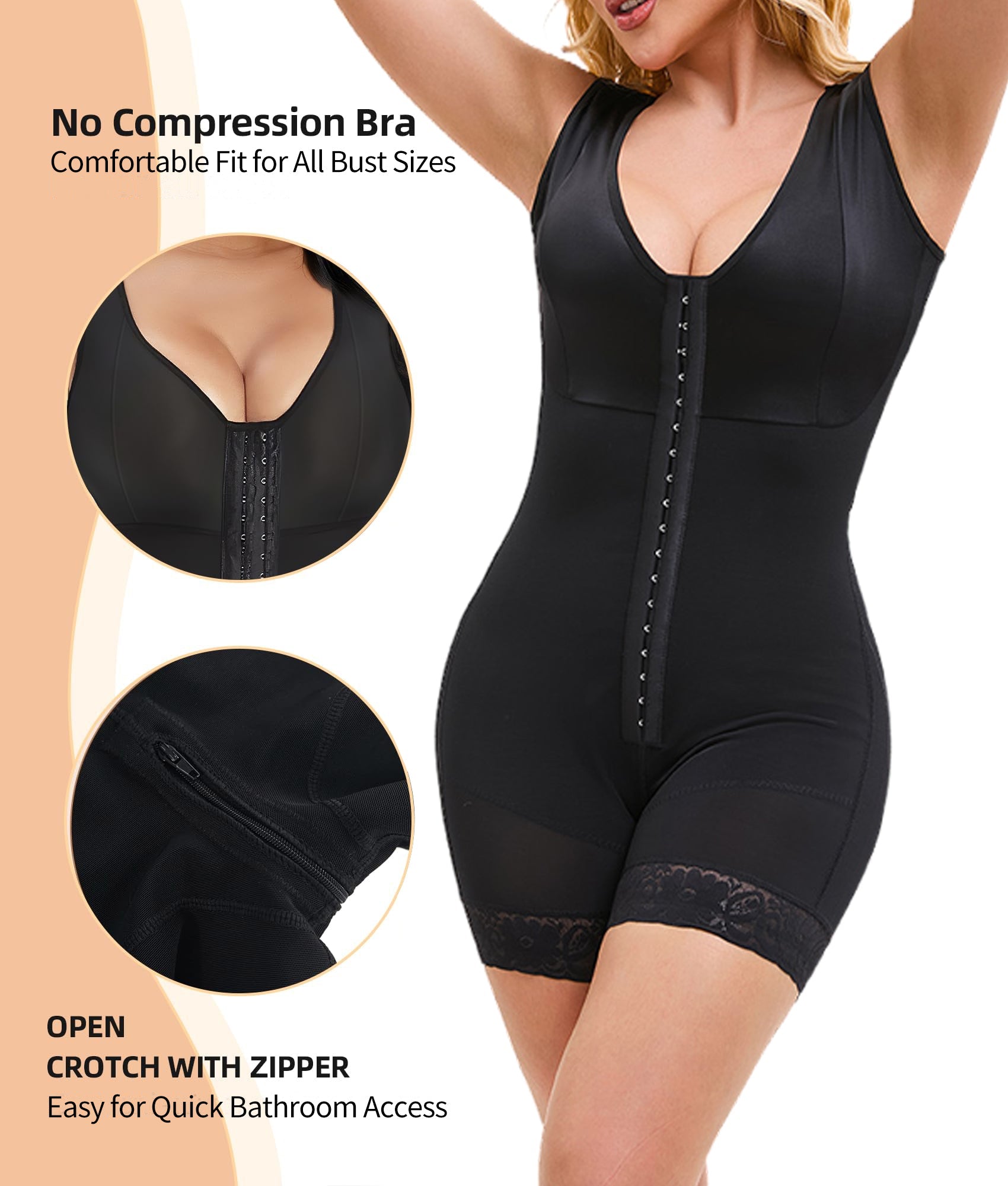 Fajas Colombiana Shapewear For Women Tummy Control Post Surgery Full Body Shaper Butt Lifter With Zipper Crotch Skimsbodysuits Elegant Bodysuit Faja Shaper - VibraStore