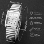 Fashion Elastic Strap Women Quartz Watch Rectangle Arabic Dial Ladies Wristwatches Relogio Feminino (No Box) - VibraStore