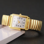 Fashion Elastic Strap Women Quartz Watch Rectangle Arabic Dial Ladies Wristwatches Relogio Feminino (No Box) - VibraStore