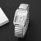 Fashion Elastic Strap Women Quartz Watch Rectangle Arabic Dial Ladies Wristwatches Relogio Feminino (No Box) - VibraStore