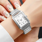 Fashion Elastic Strap Women Quartz Watch Rectangle Arabic Dial Ladies Wristwatches Relogio Feminino (No Box) - VibraStore