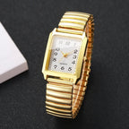 Fashion Elastic Strap Women Quartz Watch Rectangle Arabic Dial Ladies Wristwatches Relogio Feminino (No Box) - VibraStore