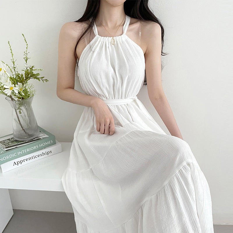 Fashion Halter Mid - length Dress Women - VibraStore