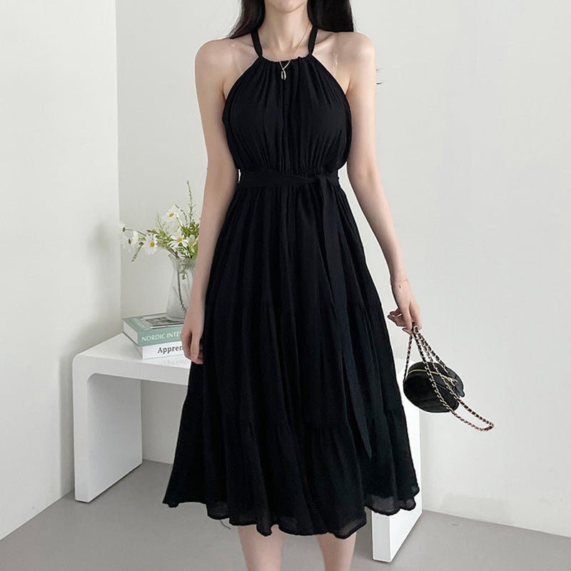 Fashion Halter Mid - length Dress Women - VibraStore