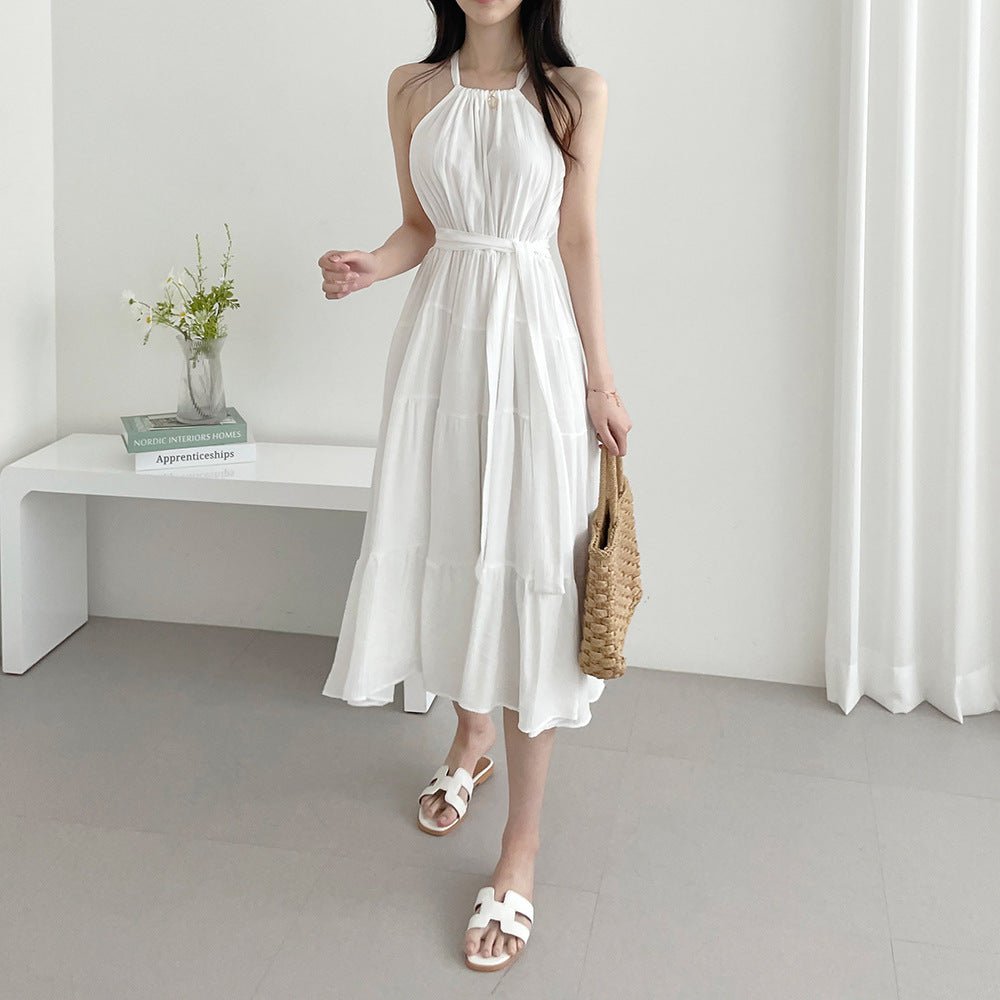 Fashion Halter Mid - length Dress Women - VibraStore