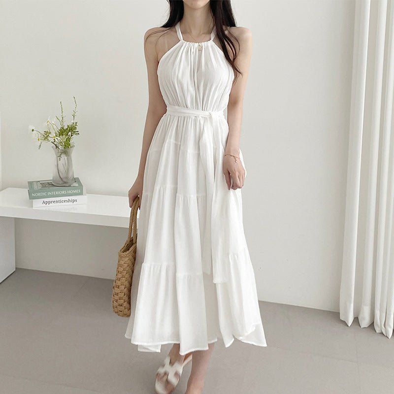 Fashion Halter Mid - length Dress Women - VibraStore