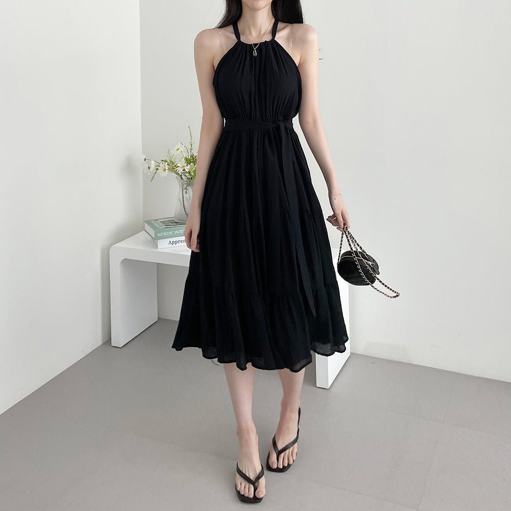 Fashion Halter Mid - length Dress Women - VibraStore