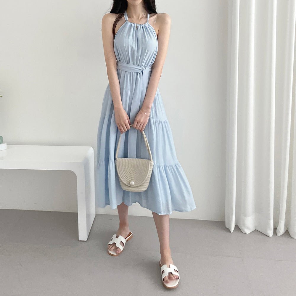 Fashion Halter Mid - length Dress Women - VibraStore
